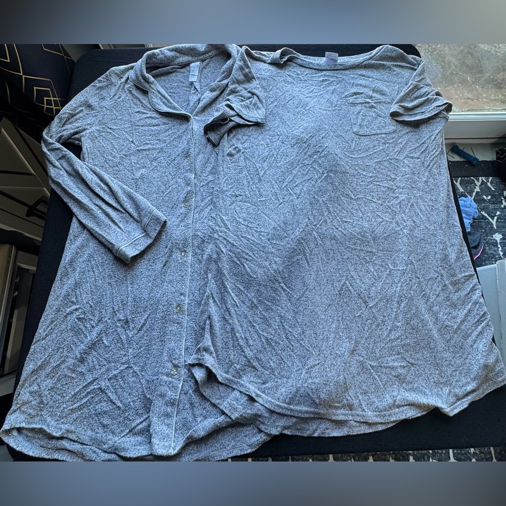 Lot of 2 Stars Above Long Sleeve and Short Sleeve Grey Nightgowns Size XS/S